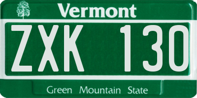 VT license plate ZXK130