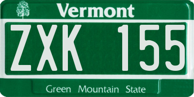 VT license plate ZXK155