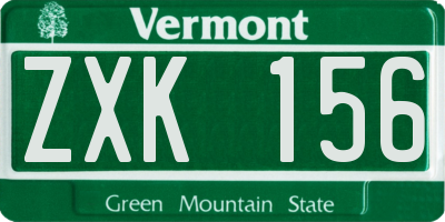 VT license plate ZXK156