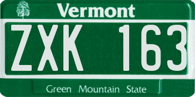 VT license plate ZXK163