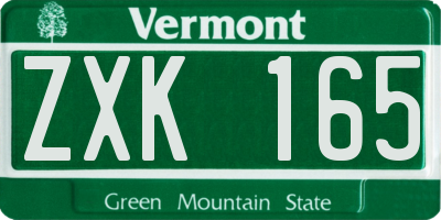 VT license plate ZXK165