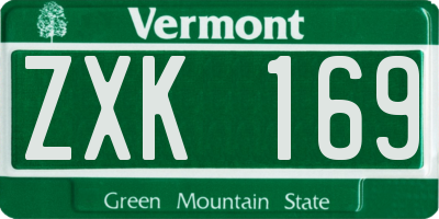 VT license plate ZXK169