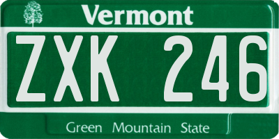 VT license plate ZXK246