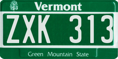 VT license plate ZXK313