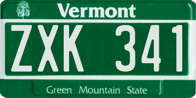 VT license plate ZXK341