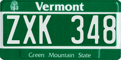 VT license plate ZXK348