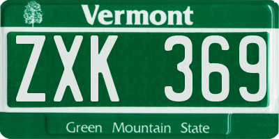 VT license plate ZXK369