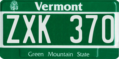 VT license plate ZXK370