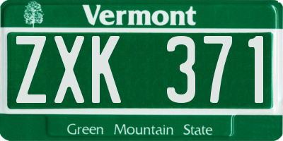 VT license plate ZXK371