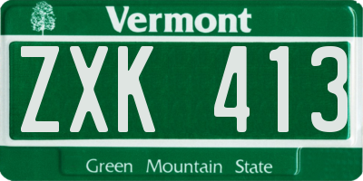 VT license plate ZXK413