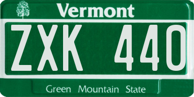 VT license plate ZXK440