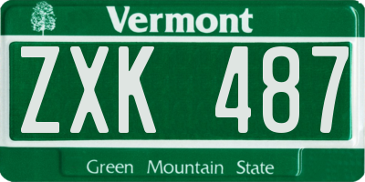 VT license plate ZXK487