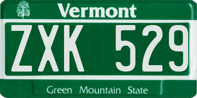 VT license plate ZXK529