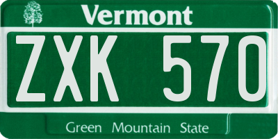 VT license plate ZXK570