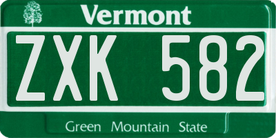 VT license plate ZXK582