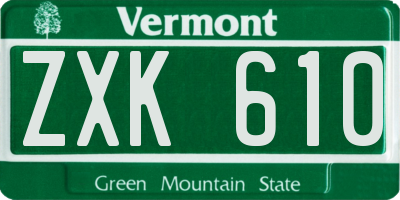 VT license plate ZXK610