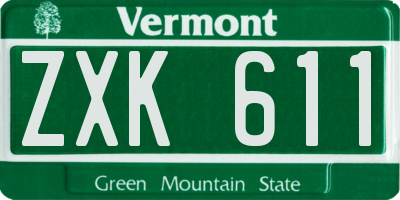 VT license plate ZXK611