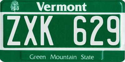 VT license plate ZXK629