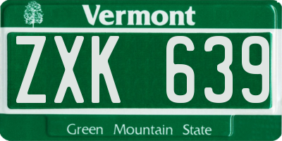 VT license plate ZXK639