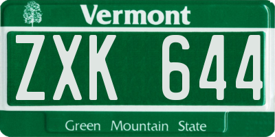 VT license plate ZXK644