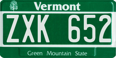 VT license plate ZXK652