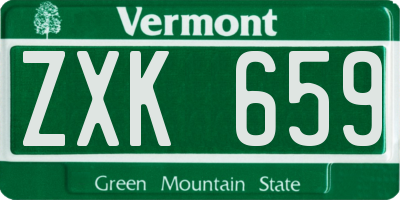 VT license plate ZXK659