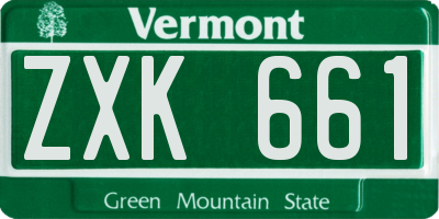 VT license plate ZXK661