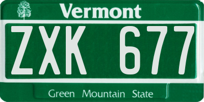 VT license plate ZXK677