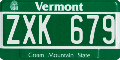 VT license plate ZXK679