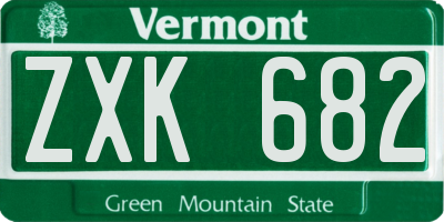 VT license plate ZXK682