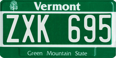 VT license plate ZXK695