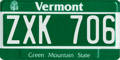 VT license plate ZXK706