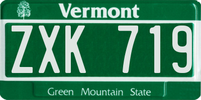VT license plate ZXK719
