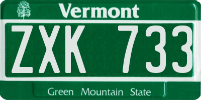 VT license plate ZXK733