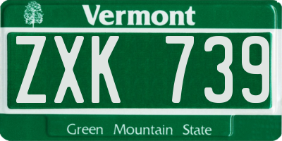 VT license plate ZXK739