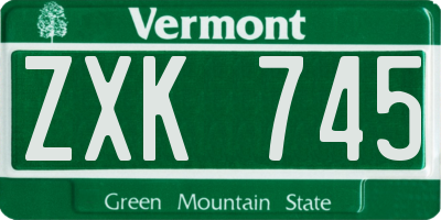 VT license plate ZXK745
