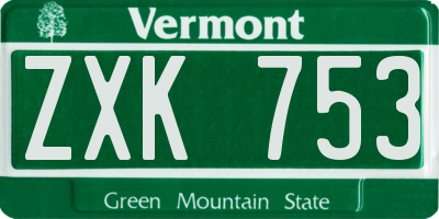 VT license plate ZXK753
