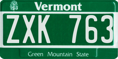 VT license plate ZXK763