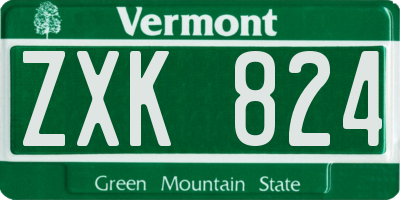 VT license plate ZXK824