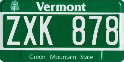 VT license plate ZXK878