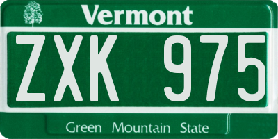 VT license plate ZXK975
