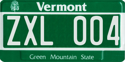 VT license plate ZXL004
