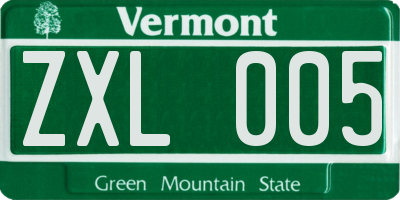 VT license plate ZXL005