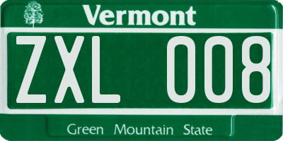 VT license plate ZXL008