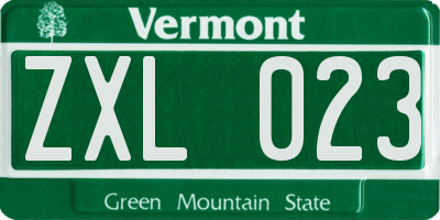 VT license plate ZXL023