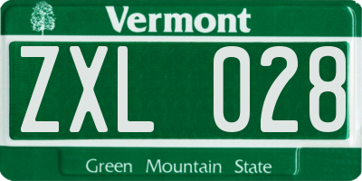 VT license plate ZXL028