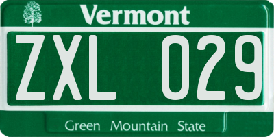 VT license plate ZXL029