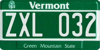 VT license plate ZXL032