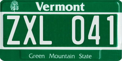 VT license plate ZXL041