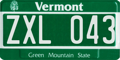VT license plate ZXL043